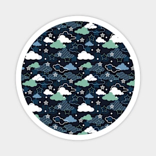 Cute Retro Starry Night Sky Pattern Magnet